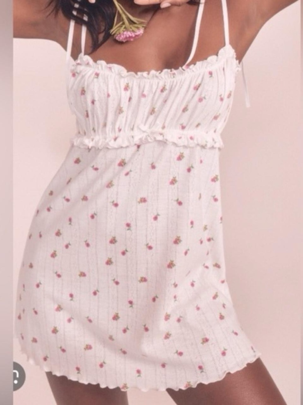 For Love & Lemons Blossom Pointelle Slip Dress size small